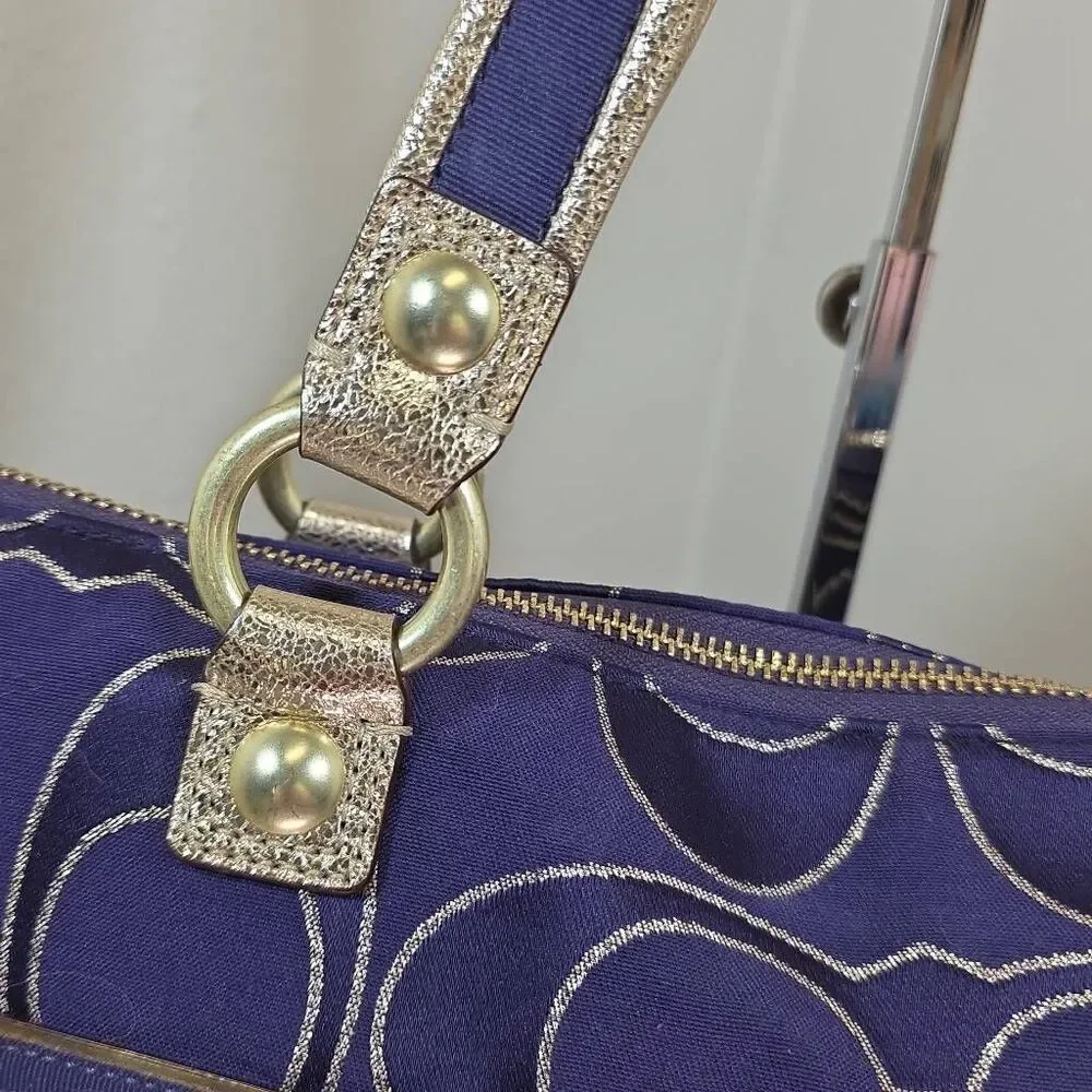 Coach Poppy RARE Signature Sateen with Lurex Glam Tote
